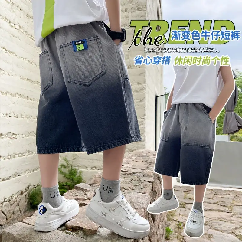 Boys' Jeans Shorts Summer Children's Overalls Children Casual Pants Boy Pants Fifth Pants Summer Thin