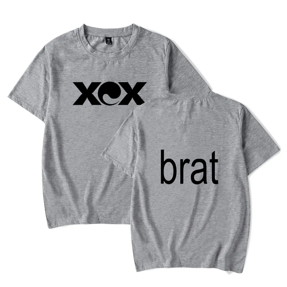 Футболка Charli XCX с логотипом Merch brat топ коротким рукавом и круглым вырезом для