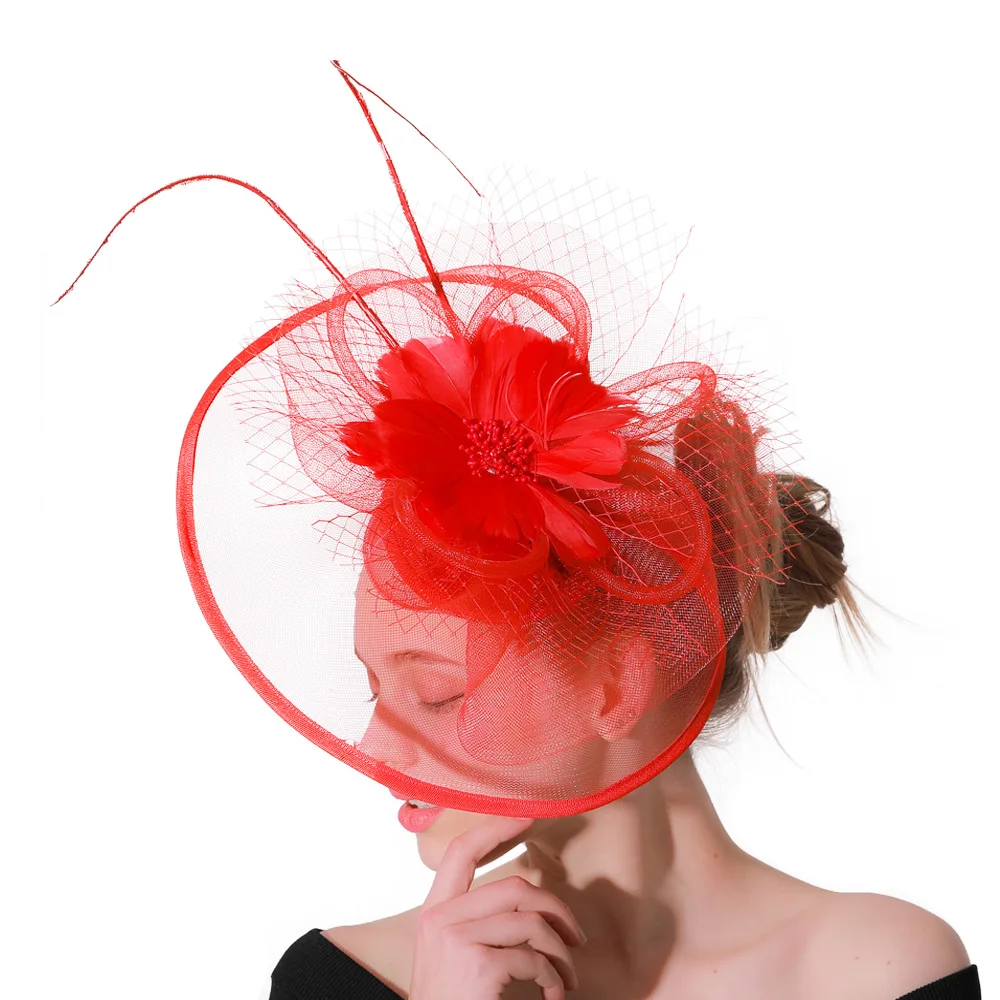 

Feather Hat Mesh Headpiece Women Girls Mesh Fascinators Hat Cocktail Party Headband Wedding Hat Wedding Church Kentucky