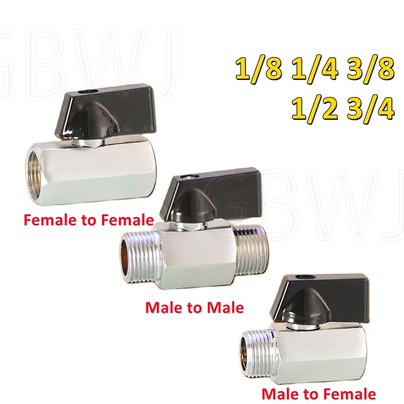 Черный мини-клапан папа-мама Воздушный компрессор Вода Газ Масло Запорный клапан