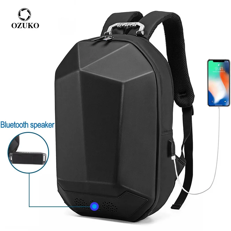 

OZUKO Bluetooth Music Backpack Men 15.6" Laptop Backpack Teenager Fashion School Bag Multifunction Male Travel Backpacks Mochila