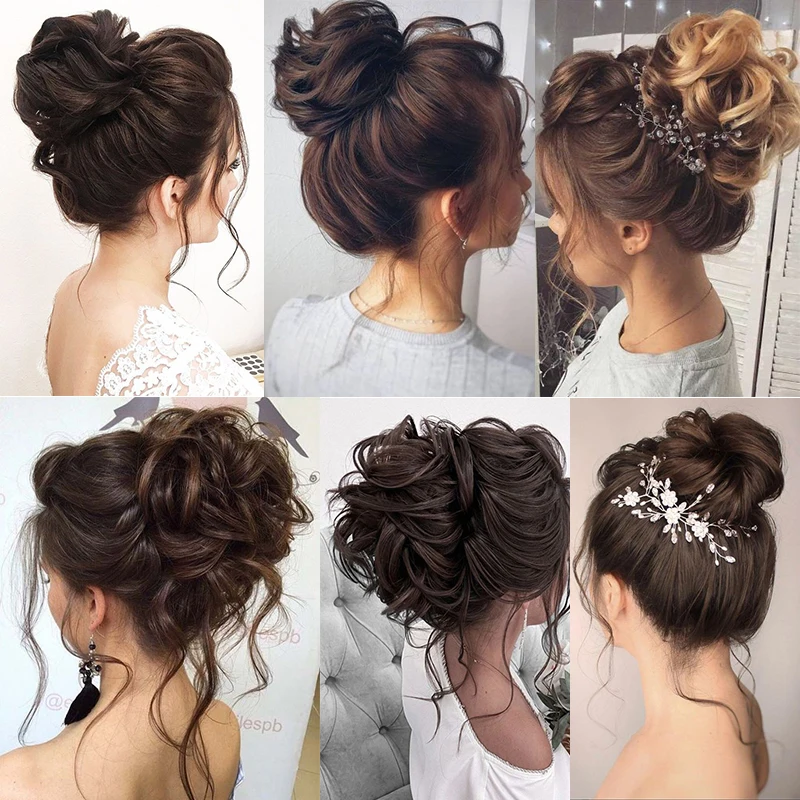 Messy Claw Clip Curly Short Synthetic Hair Extension Chignon Donut Roller Bun Wig In Hairpiece for Women images - 6