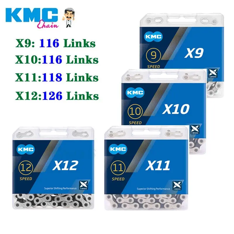 

KMC Current X8 X9 X10 X11 X12 Bicycle Chain 12 Speed MTB Chain 8V 9V 10V 11V 12V Mtb Current 11 Speed Chain Fit Shimano