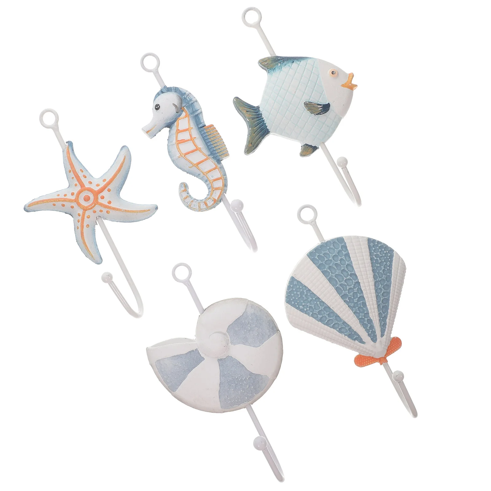 

5pcs Garment Hook Nautical Style Coat Hook Wall Keychain Holder Wall Hat Hanger for Decoration