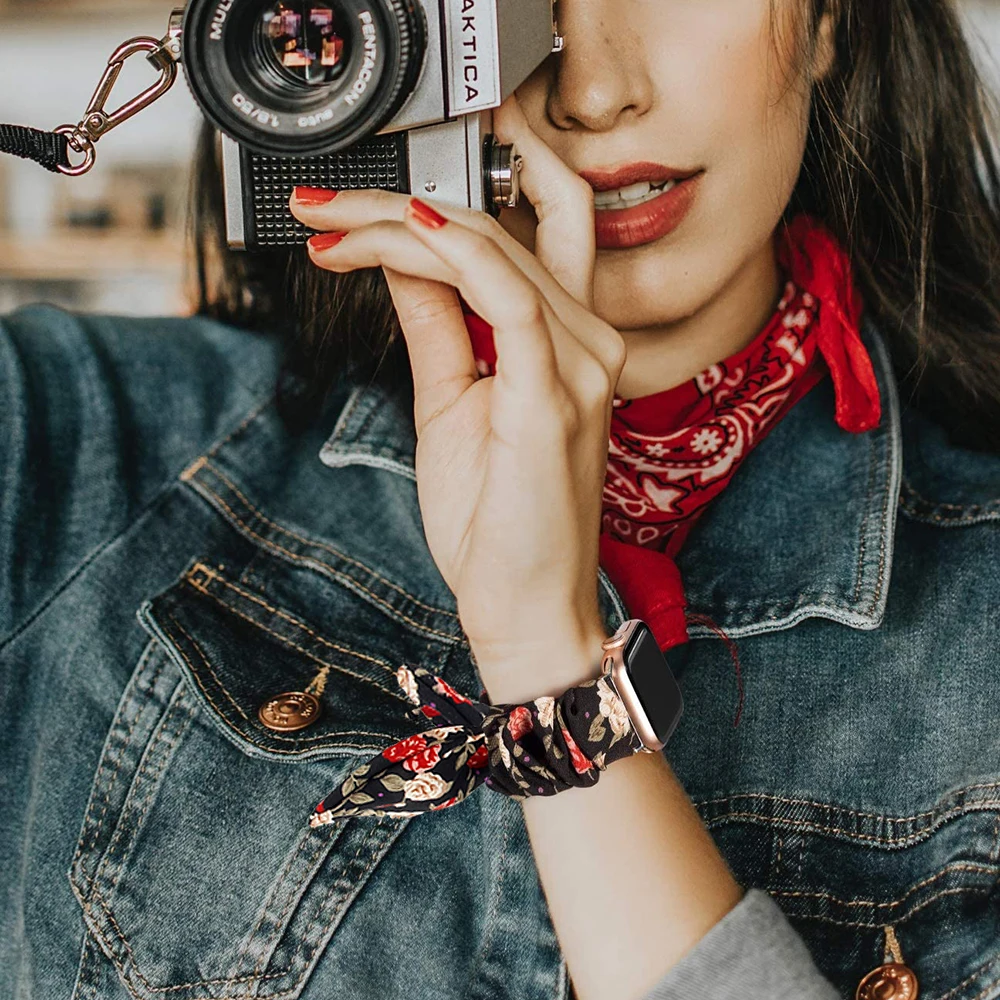 Bands for apple watch 6 SE 5 band 44 mm 40mm strap Elastic Bracelet Women Wristband  for iWatch 6 5 4 3 38MM 42mm woman loop