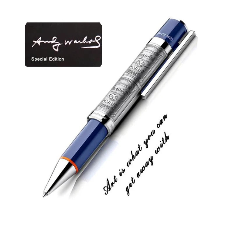 

Gift MB Andy Warhol Reliefs Barrel Aesthetic Monte Ballpoint Pen Luxury Limited Special Edition Office Writing Stationery