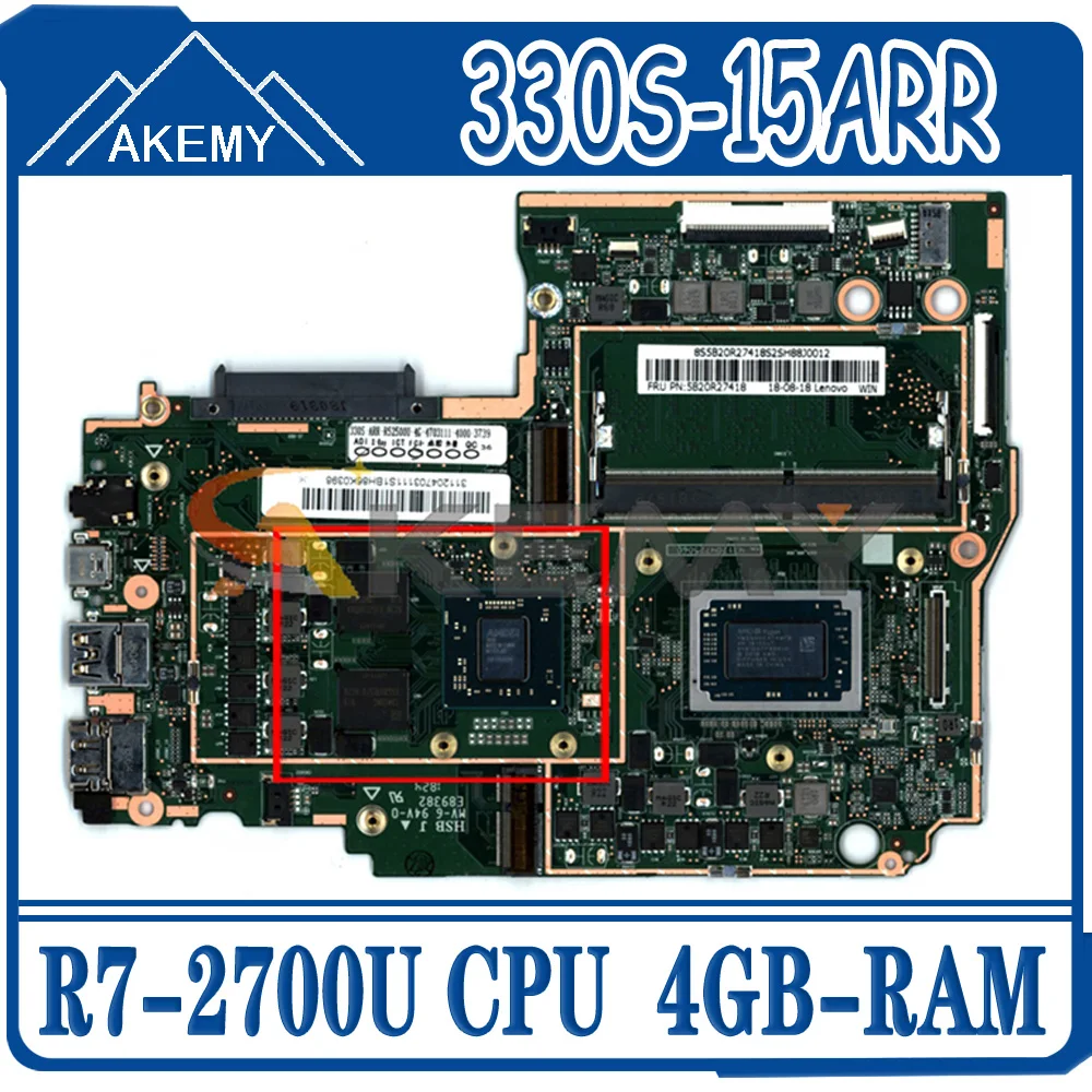 

Материнская плата Akemy для ноутбука Lenovo 330S-15ARR, стандартный графический процессор R540, 2 Гб ОЗУ, 4 Гб DDR4, протестирована на 100%, новый продукт