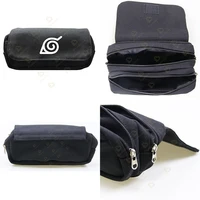 anime naruto pen case canvas pen cosmetic bags kids pencil holder pouch cosplay makeup black cases purse boys birthday gift