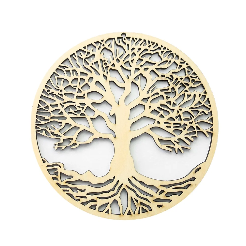 

14cm Chakra Wood Tree of Life Wall Hanging Wooden Art Craft Sacred Ornament Yoga Meditation Energy Symbol Pendant Home Decor