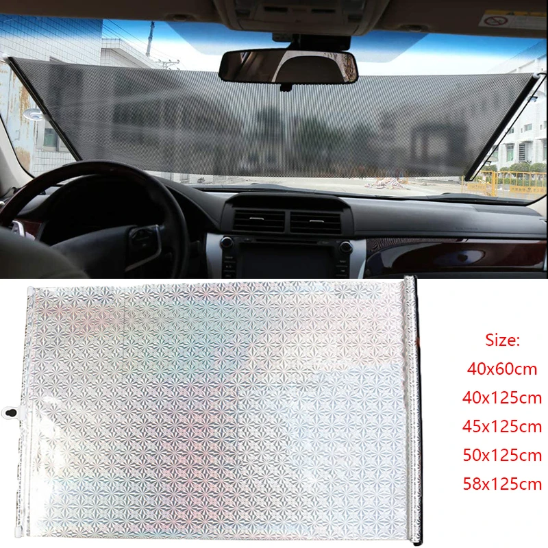 

Car Retractable Sun Shade Protector Parasol Front Window Sunshade Cover Curtains Interior Windshield Car Protection Accessories