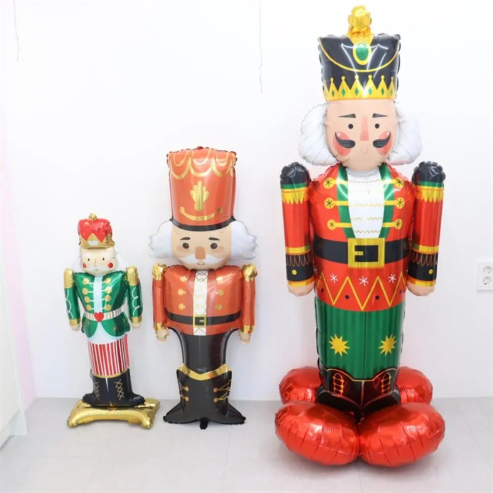 

1/3pcs Large Foil Balloons Nutcracker Shaped Merry Christmas Birthday Decoration Walnut Soldier Stand By Air