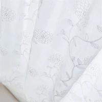 2022 modern white embroidery tulle curtains for living room bedroom study room window floral sheer curtain