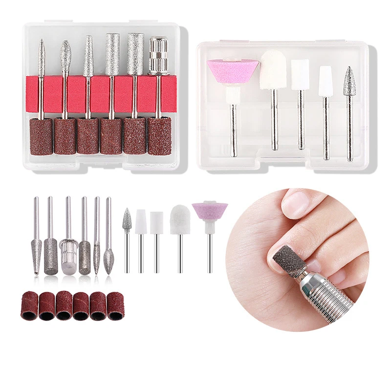 

1 Set Nail Art Drill Bit Replace Sandpaper Head Set with Case Gel Tips Grinding Polishing Shaping Machine Sanding Tool