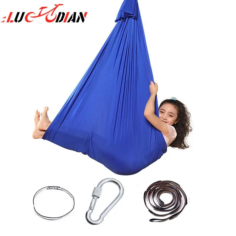 

NWE Yoga Hammock Full Set Kids Home Hanging Swing Hammock Seat Outdoor Nylon Wrap Aerial Yoga