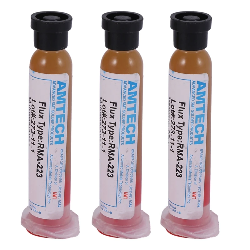 

3Pcs Solder Soldering Paste 10Cc Flux Grease RMA-223 For LED, SMD, PCB, BGA, PGA Repair