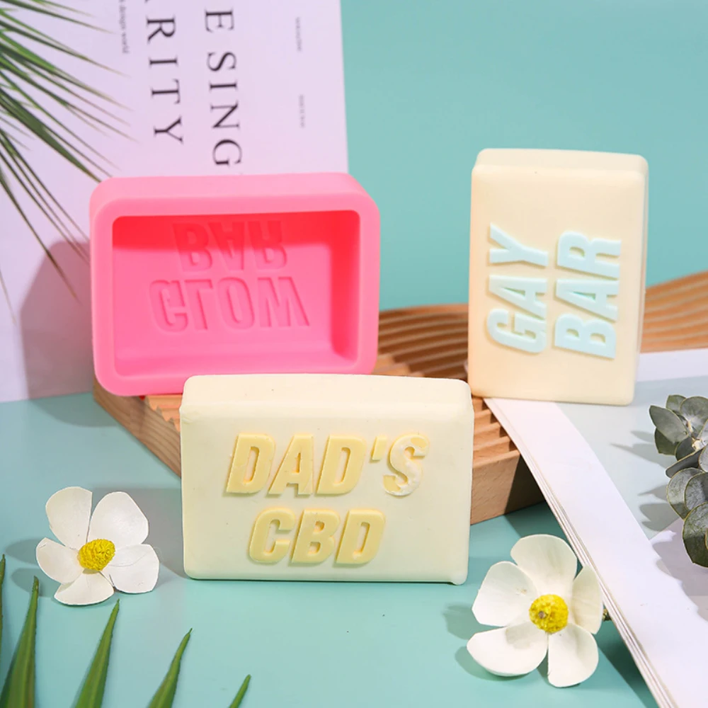 

Creative Letters GAY BAR Silicone Mold Rectangle Soap Mold Handmade Soap Making DIY Gift Crafts Soap Form Resin Molds For Baking