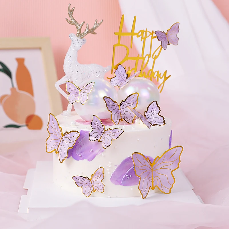 

Cake Decorations Crystal Deer Happy Birthday Handmade Painted Wedding Birthday Baby Shower Party Baking Supplies Decor Gifts