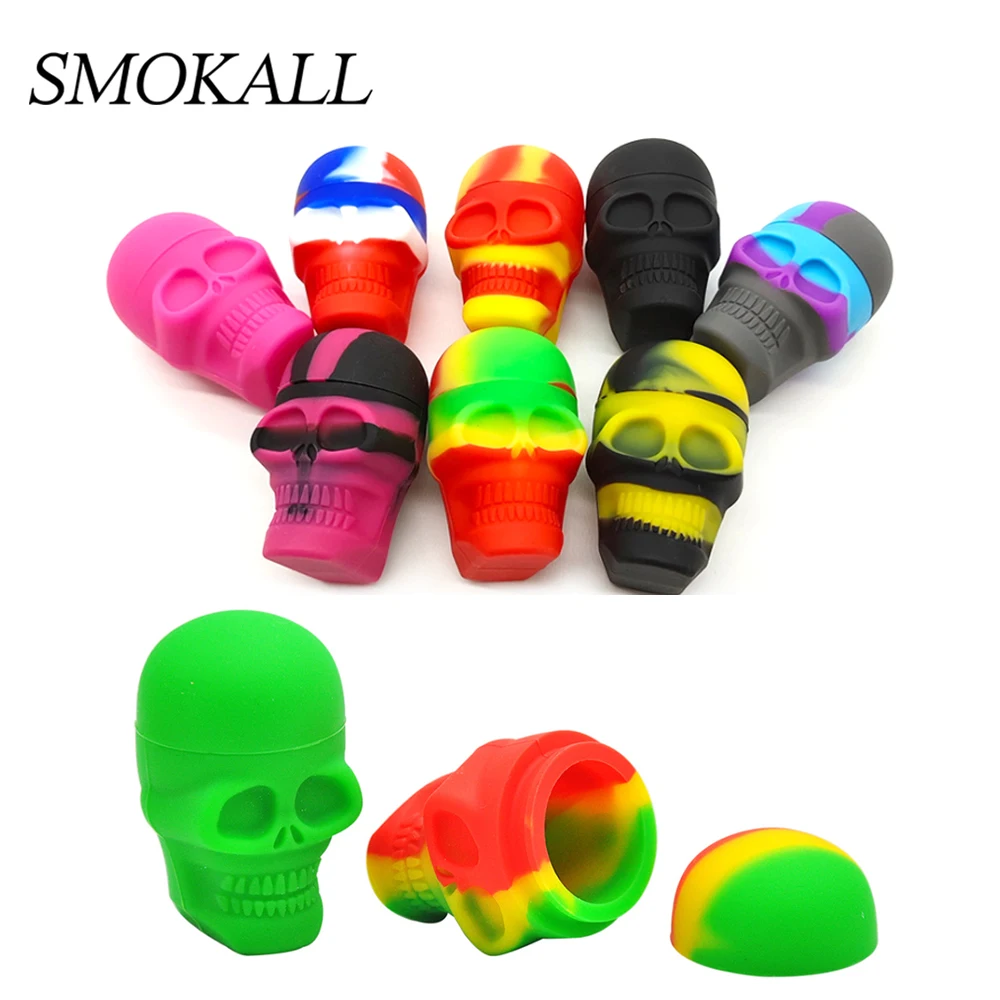 

50Pcs Silicone Jar Skull Container 15ml Size Storage Box for Oil Wax Jars Dab Vaporizer Smoking Smoke Herb Tobacco Accessories