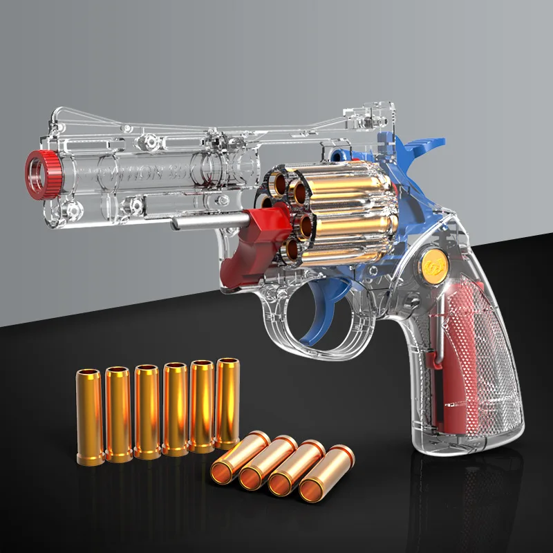 

Revolver Toy Guns Pistol Handgun Blaster Toy Gun Soft Bullet Shell Ejection Foam Darts Launcher For Adults Boys Outdoor CS