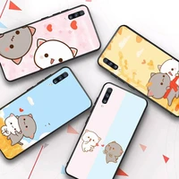 peach mochi cat cartoon phone case for redmi 8 9 9a for samsung j5 j6 note9 for huawei nova3e mate20lite cover
