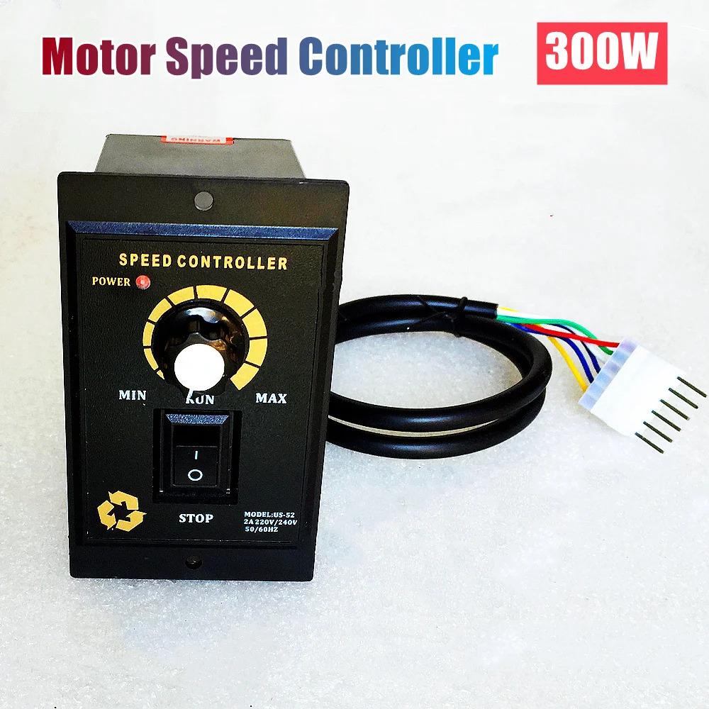 

300W AC 220V Motor Speed Controller Pinpoint US-52 Motor Speed Regulator Forward And Reverse UX Motor Speed Governor