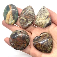 5pcspack natural stone agate pendant set 30 48mm tourmaline reiki healing pendant charming diy jewelry necklace accessories