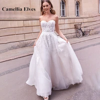 sexy exquisite a line wedding dress for women sweetheart white backless bridal dress lace appliques bridal gown robe de mari%c3%a9e