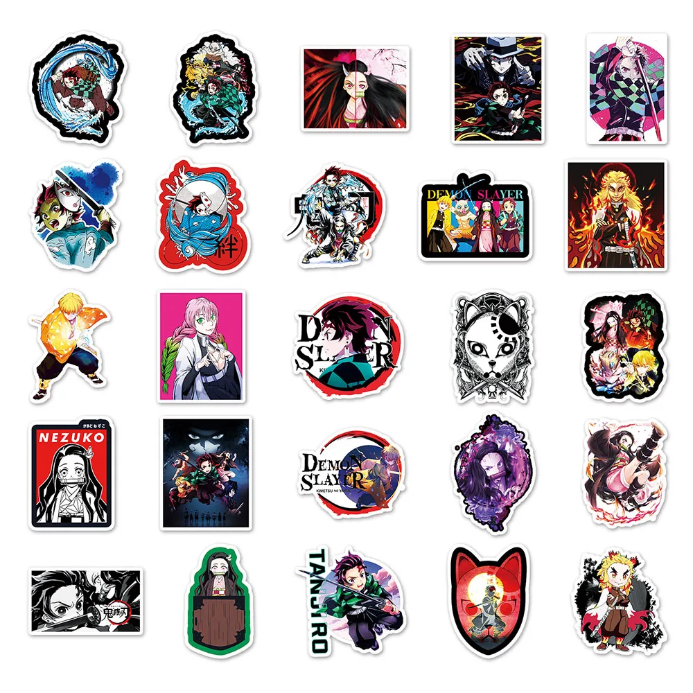 Стикеры аниме рассекающий демонов 10/30/50 шт.