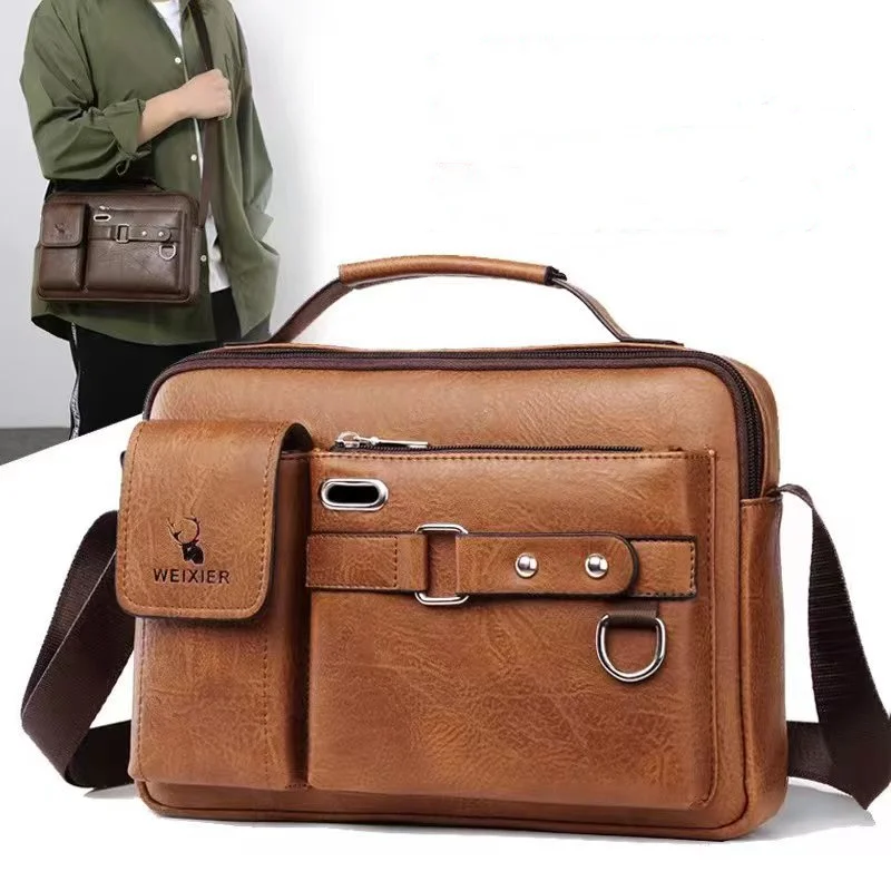 

Брендовая мужская сумка на плечо для Ipad 10,4 дюйма, повседневные деловые сумки-мессенджеры из искусственной кожи, модная мужская сумочка через плечо