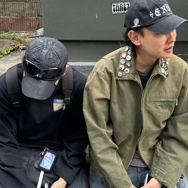 High Street ERD Потертое короткое пальто Высокое качество Военные куртки-карго Куртки с