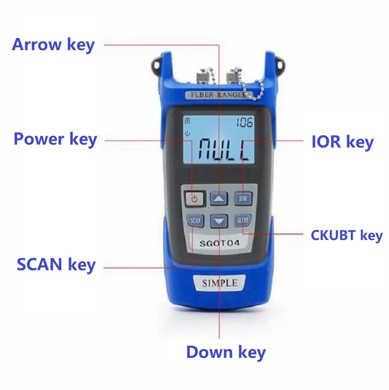 

OTDR 60KM 1550nm FTTH Fiber Optic Optical Reflectometer Built In VFL with FC SC Touch Port Measurable Break Point Distance