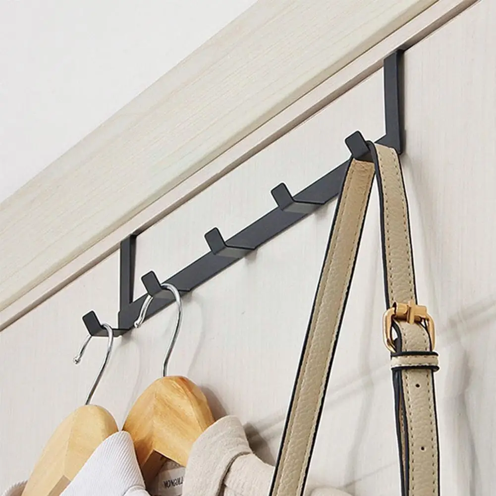 

Over The Door Bathroom Kitchen Space Saving Organizer Home Towel Rack Clothes 5 Hooks Rack Coat Hanger Hat Iron Q5l1