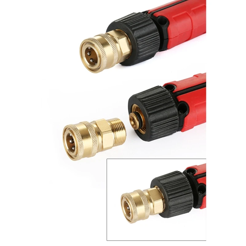 

Pressure Washer Quick Connector Set 2Pcs Female Adapter M22 to 3/8 Inch Connect Hose Coupler Brass Fittings 4000 PSI