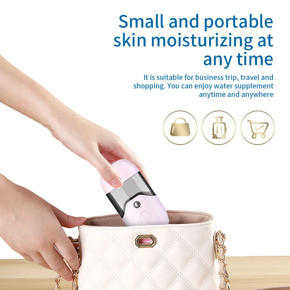 

50ml Handheld Cold Spray Beauty Humidifier USB Rechargeable Face Sprayer Portable Face Humidifier Women Facial Spraying Tool