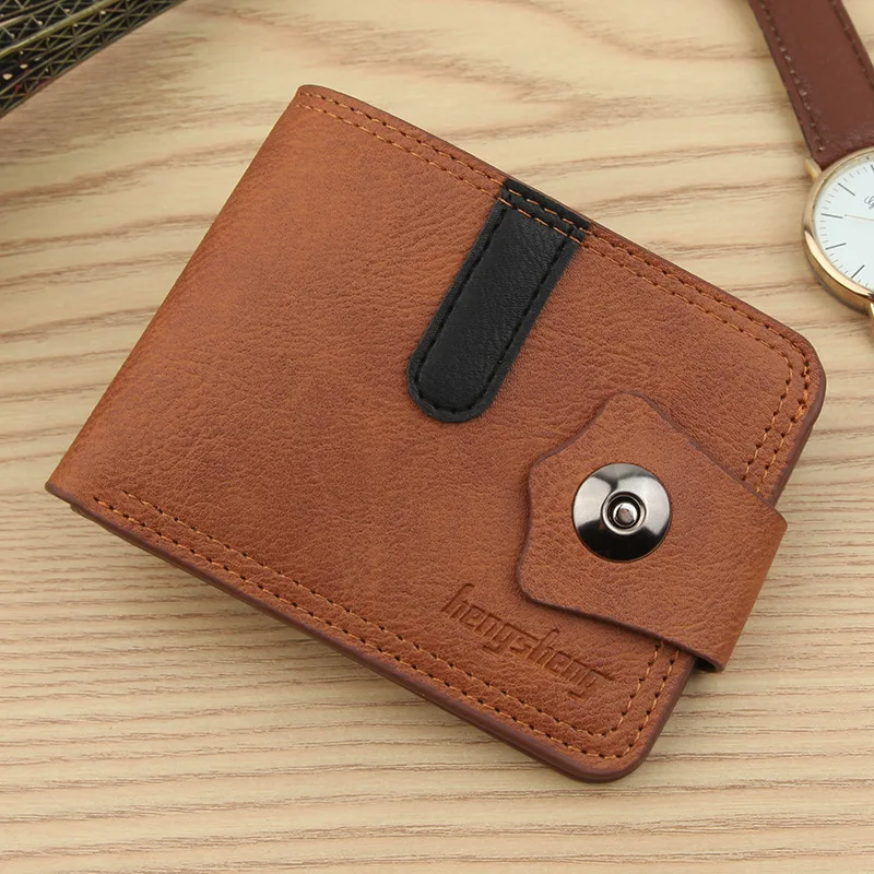 

Men's Leather Wallet Short Purse for Man Wallets 2021 Credit Card Holder Money Bag Coin Bag Hasp Small Wallet Portafoglio Uomo