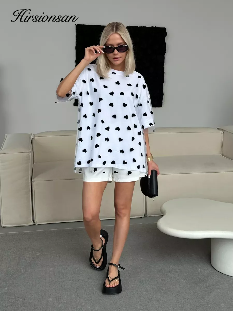 Hirsionsan сетчатая футболка с сердечками