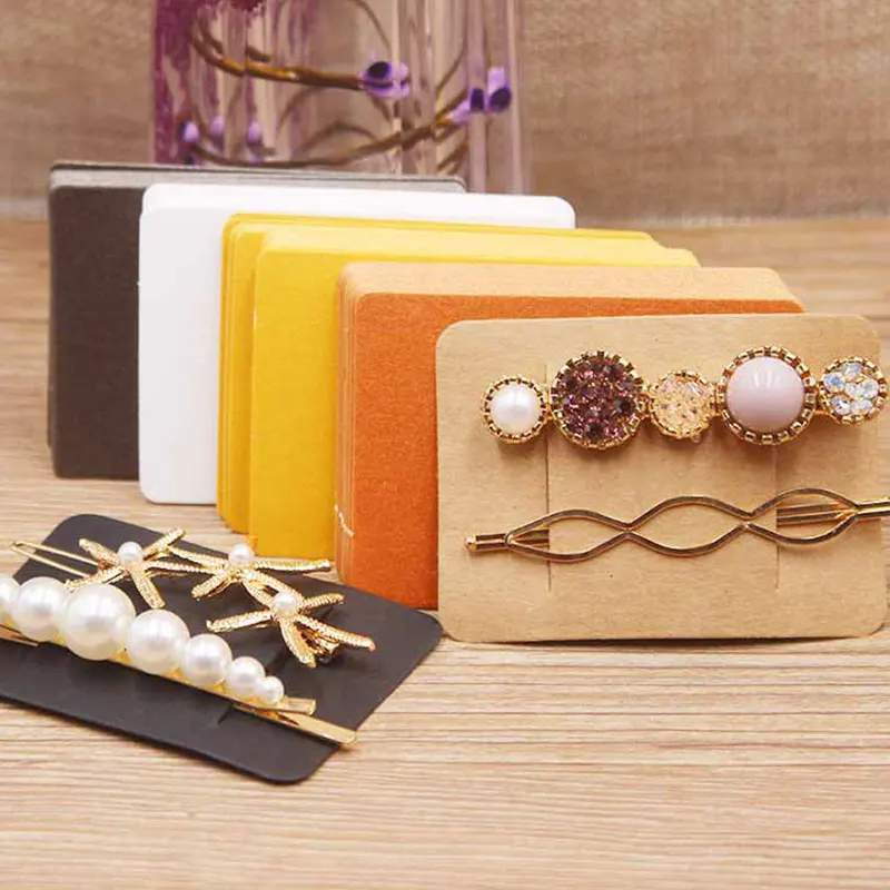 

50pcs 5x7cm Hairclip Display Cards Kraft Paper Card for DIY Jewelry Hair Accessory Hairpin Packaging Cards Retail Cardboard Tags