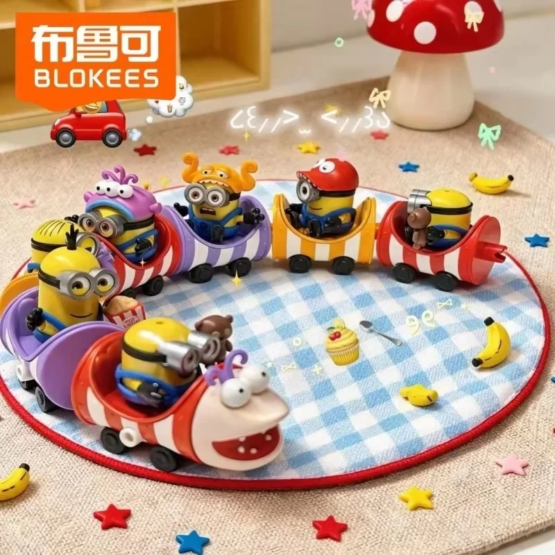 Фото Оригинальные фигурки Blokees Minions в слепой коробке, милые миньоны-аттракционы, настольное украшение DIY, серия Doudou Nest, таинственная коробка-сюрприз, игрушки, подарок №5