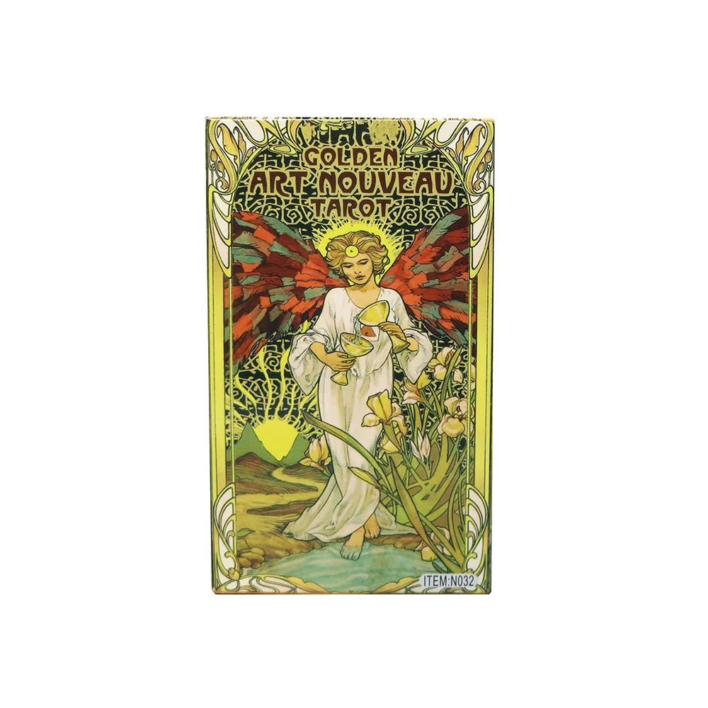 

Golden Art Nouveau Divination Tarot.Tarot Cards for Beginners .Portuguese Spanish French English Tarot with PDF Guidebook