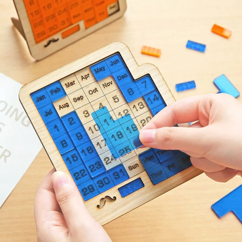 

Доска-пазл деревянная с вечным календарем, от 2021 до 2025 лет