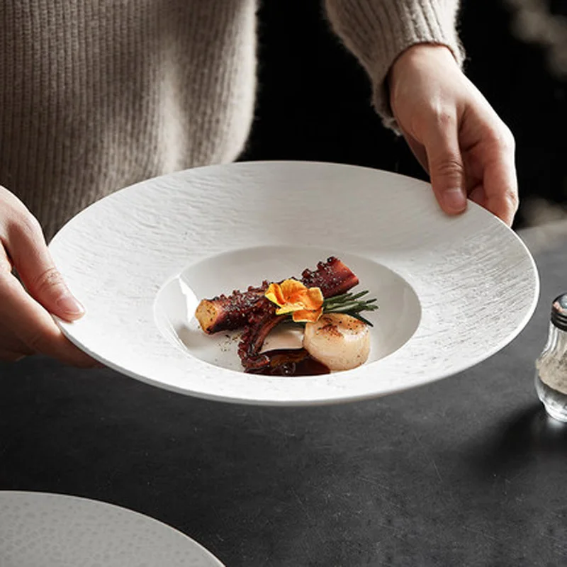 

Простой скандинавский тарелка FANCITY для макаронных изделий, тарелка для салата, светлая Роскошная тарелка для церемоний в отеле, тарелка в западном стиле, столовая посуда во французском стиле