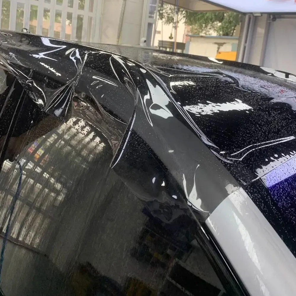 Фото Универсальная черная защитная пленка из ТПУ для автомобильного люка, синяя теплоизоляционная наклейка для автомобиля, блокирующая УФ-излучение. №4