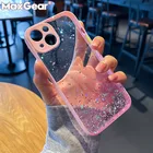 Прозрачный градиентный цветной блестящий чехол для телефона iPhone 13 11 12 Pro Max Mini X XR XS Max 7 8 Plus SE 2020 яркий чехол с блестками