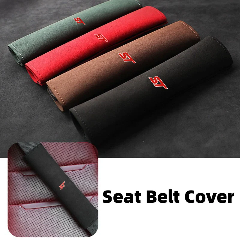 

Suede Car Seat Belt Cover Safety Belt Shoulder Pad Protector For ST Racing Performance Focus Mk2 Mk3 Fiesta Ranger Mondeo S-MAX