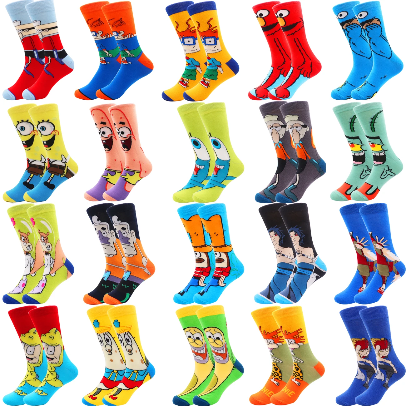 2022 Hot Sale SpongeBob Anime Men Socks Long Socks Mans Knee-High Cosplay Calf Sock Adult Hip Hop Personality Women Hip Hop Sock