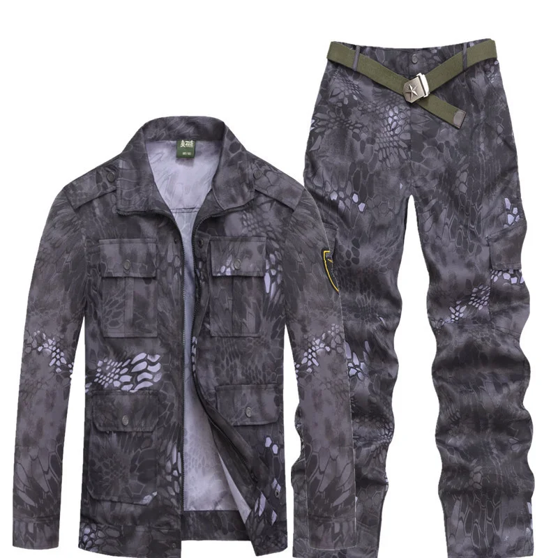 

Army Fans Camo Training Uniform Suits Men Women Outdoor Camping Hiking Sports Combat Tactical Military Thin Jacket + Pants Sets
