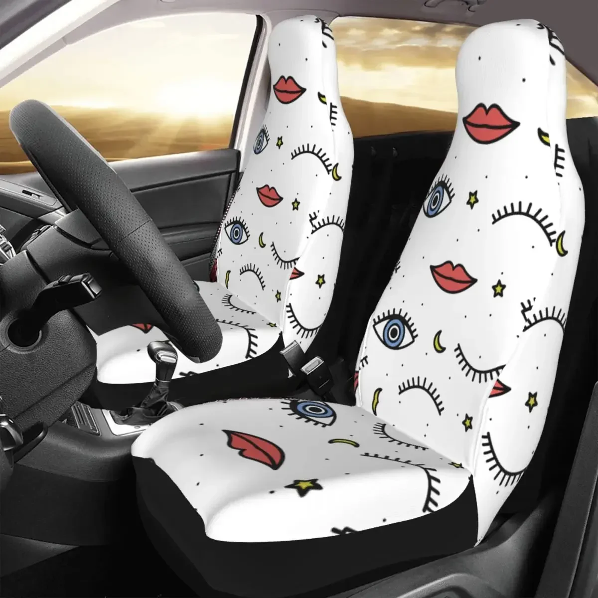 Фото Защитник Универсальный для asiento coche, ojos Buhodélicos con sus labios, accesorios interiores, fundas para asiento coche №3