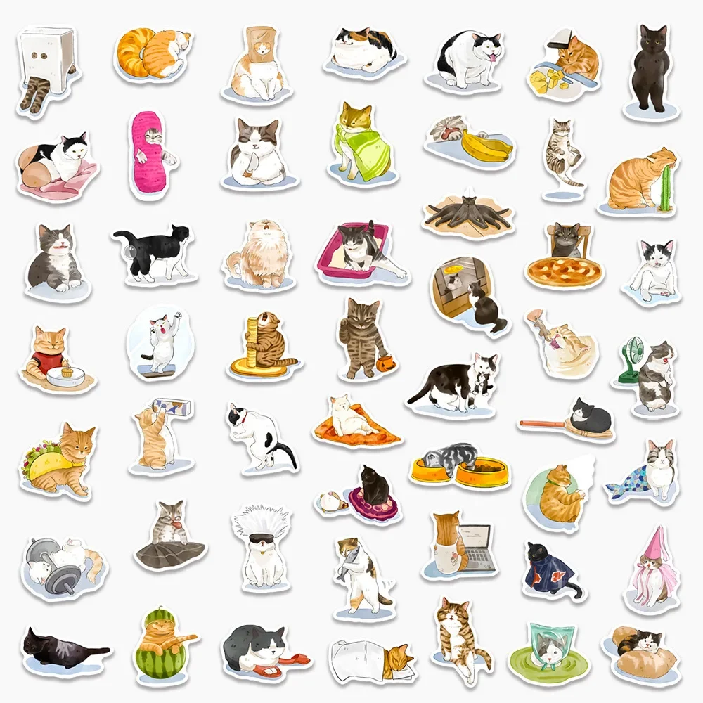 

10/50Pcs Cartoon My Naughty Cats DIY Mini Paper Sticker Cute Pet Cat Stickers Diary Album Scrapbooking Decoration Stationery