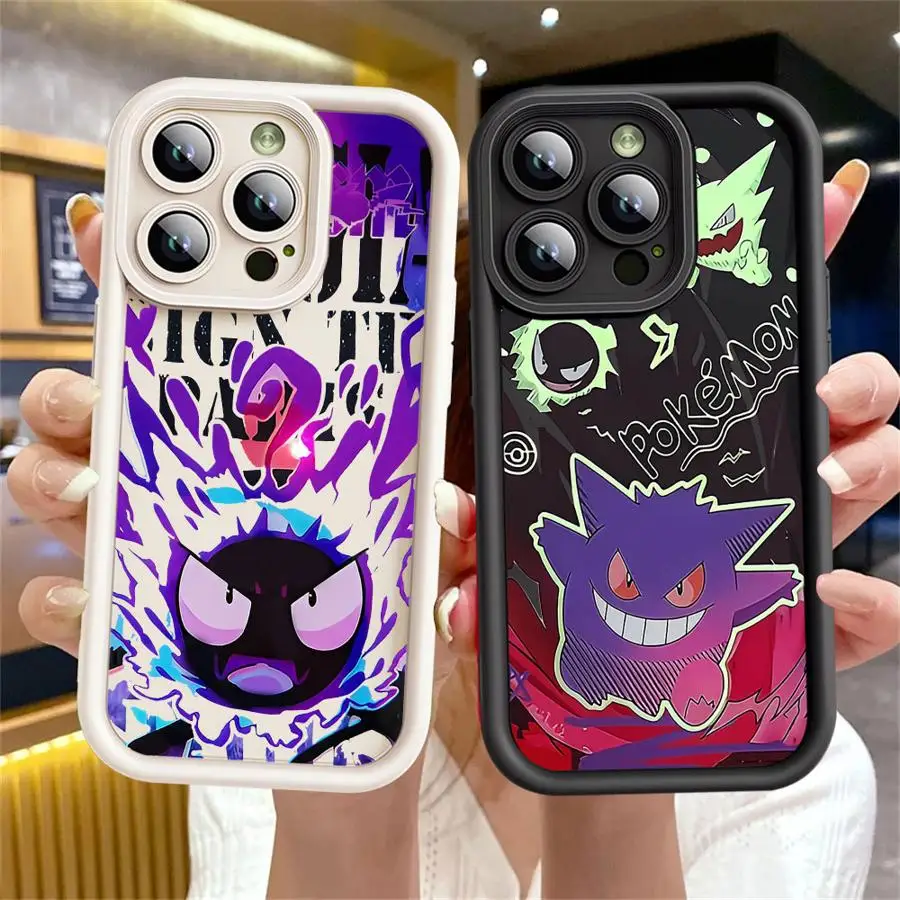 P-Pokemons G-Gengars Phone Case for Apple iphone 16 15 pro max X XR 11 14 Plus XS Max 13 12 Pro Shockproof Soft Cover