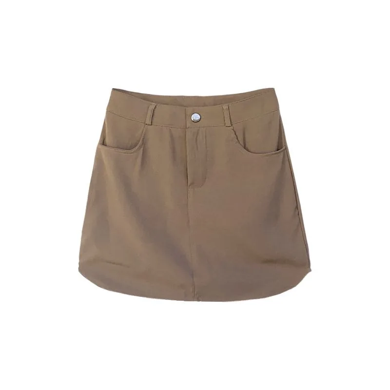 Мини-юбки с запахом на бедрах женские цвета хаки черные S-5XL универсальные